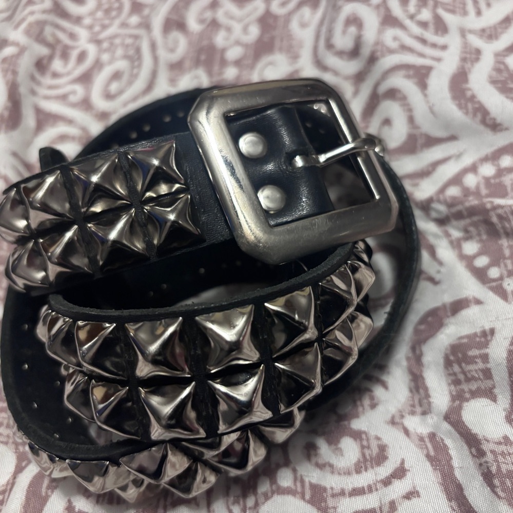 Vintage Studded Black Belt